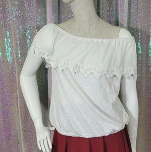 Michael Kors Off The Shoulder Lace Top Size S